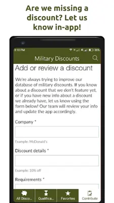 Military Discounts Free android App screenshot 0